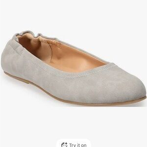 TOMS Women's Judith grey suede flats ballet work shoes Soft Gray Flats 6.5